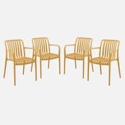 Kunststof tuinstoelen (set van 4)
