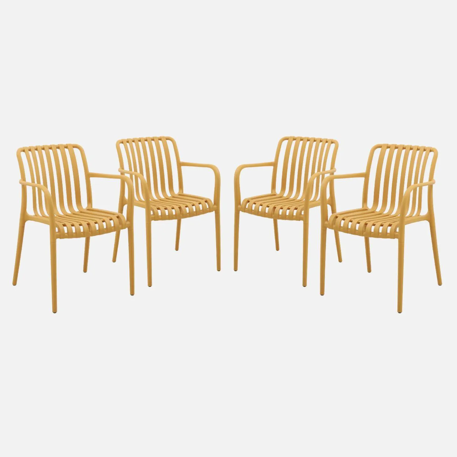 Kunststof tuinstoelen (set van 4)