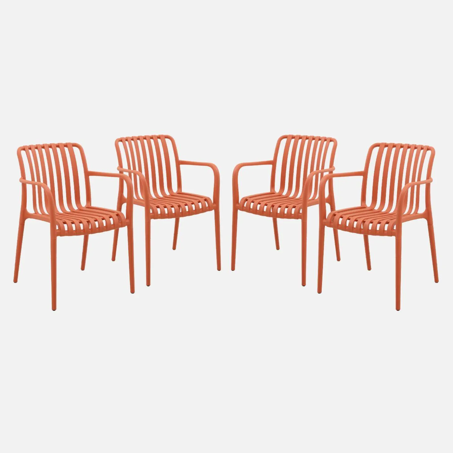 Kunststof tuinstoelen (set van 4)