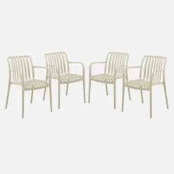 Kunststof tuinstoelen (set van 4)