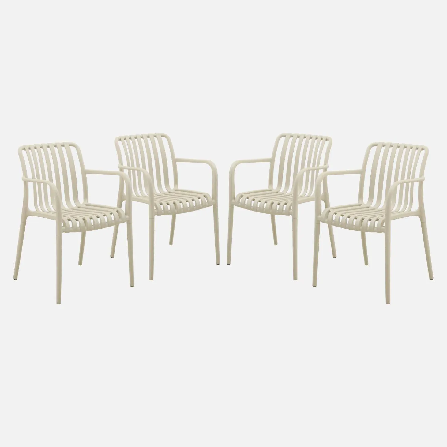 Kunststof tuinstoelen (set van 4)