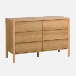 Ladekast houteffect 6 lades 120cm