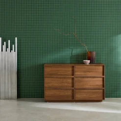 Ladekast houtlook met 6 lades 120cm