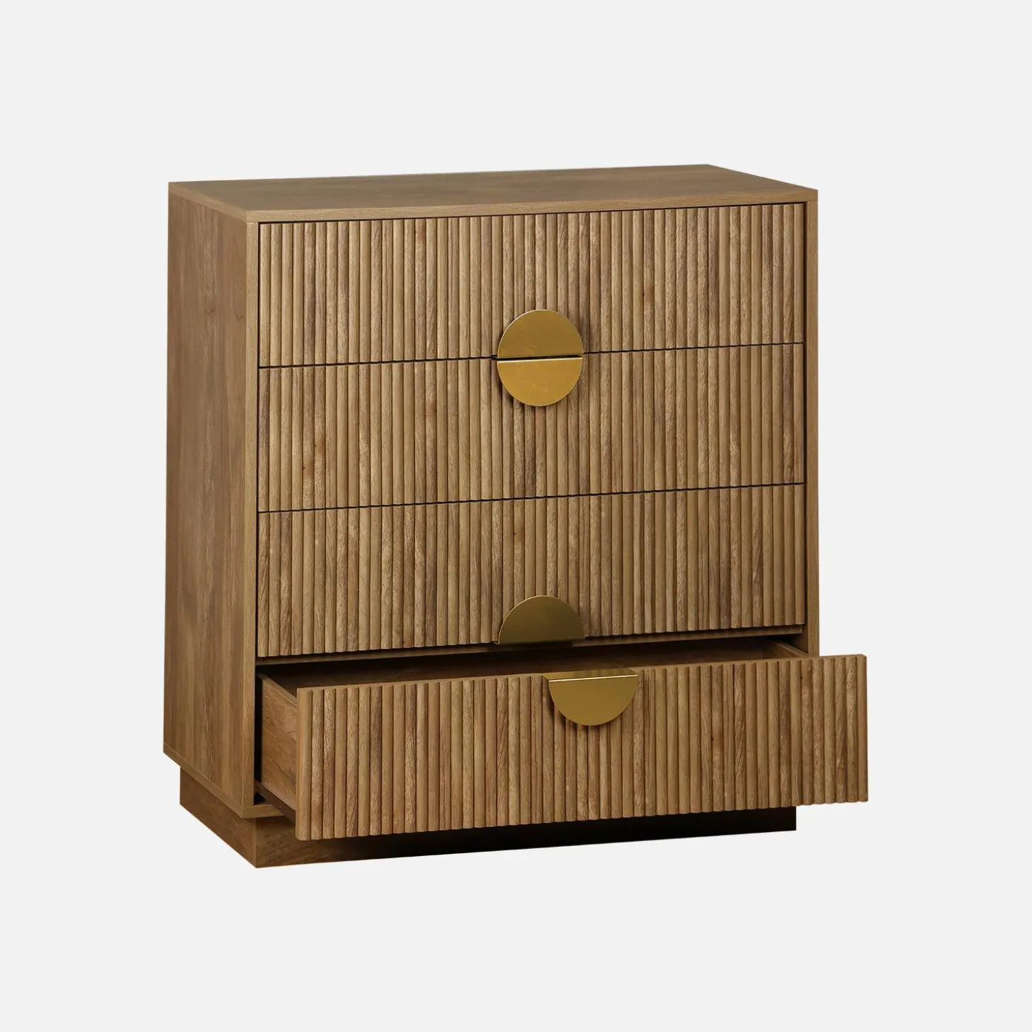 Ladekast 4 lades gegroefd mangohouteffect 80cm