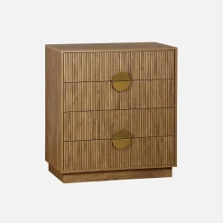 Ladekast 4 lades gegroefd mangohouteffect 80cm