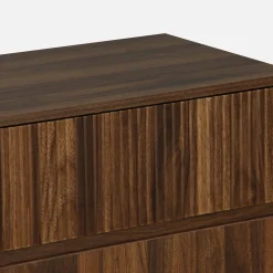 Ladekast 3 lades houtdecor deels gegroefd 80cm