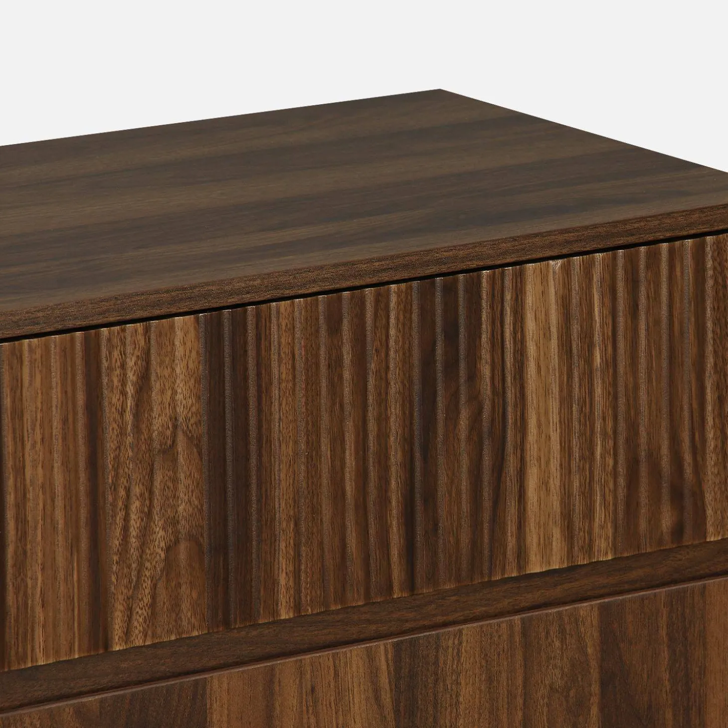 Ladekast 3 lades houtdecor deels gegroefd 80cm
