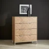 Ladekast 4 lades houtdecor visgraatmotief 80cm