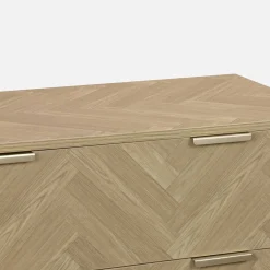 Ladekast 4 lades houtdecor visgraatmotief 80cm