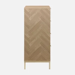 Ladekast 4 lades houtdecor visgraatmotief 80cm