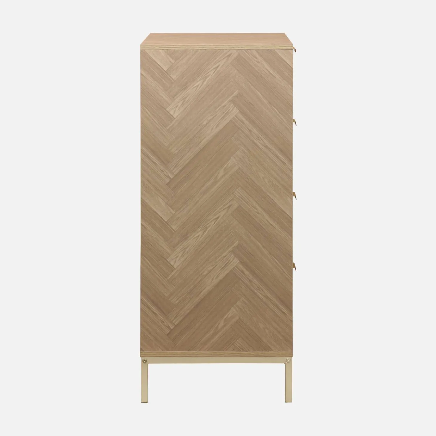 Ladekast 4 lades houtdecor visgraatmotief 80cm