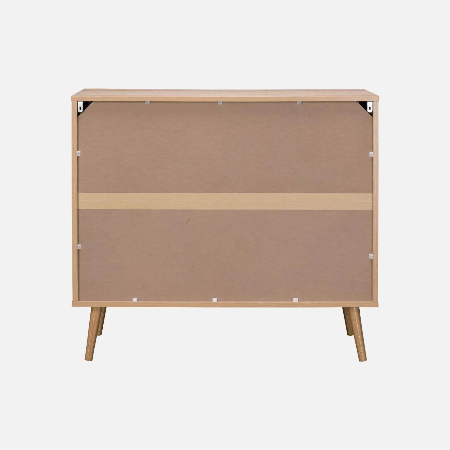 Ladekast 3 lades houtlook en rotan 90cm