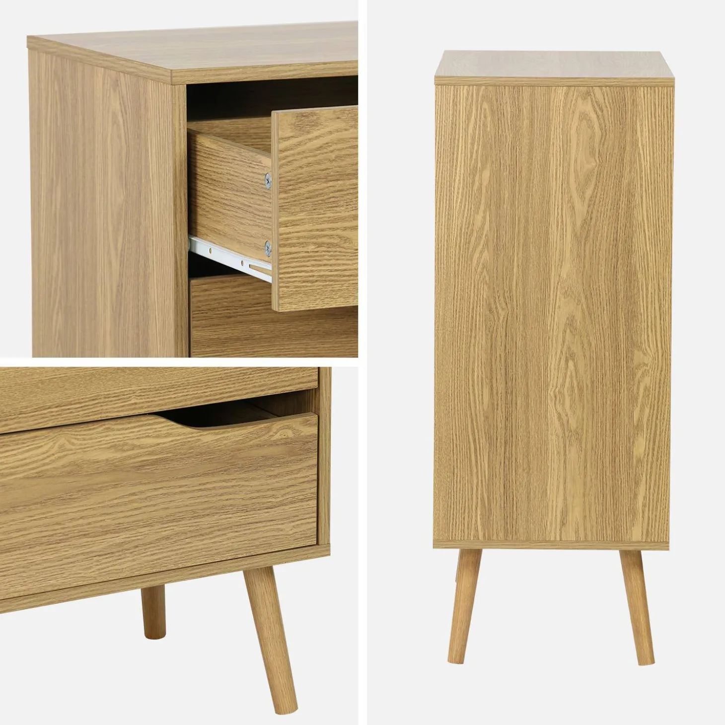 Ladekast met 4 lades houtdecor 80cm