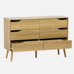 Ladekast met 6 lades houtdecor 120cm