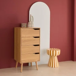 Ladekast met 4 lades houtdecor 48cm