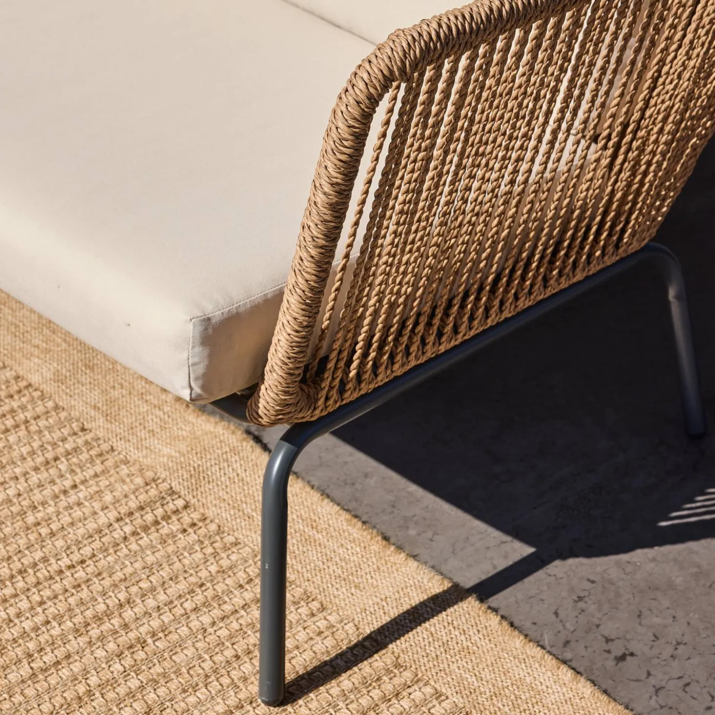 Lage tuinmeubelset, rotan-effect geweven hars, 5-zits
