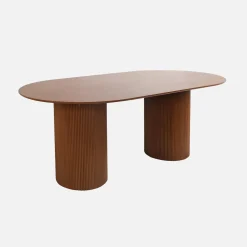 Langwerpige eettafel met gesneden houteffect, 4-6 zitplaatsen, 180cm