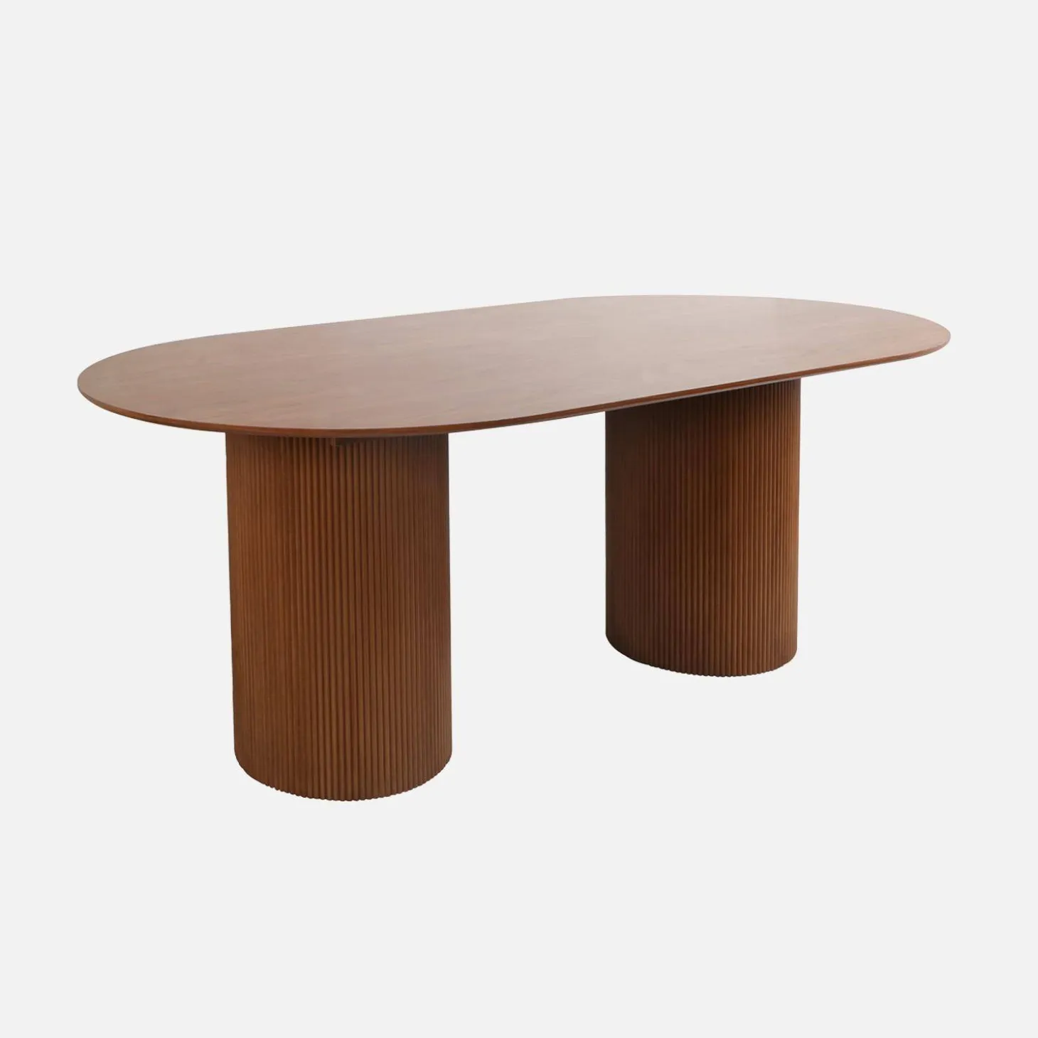 Langwerpige eettafel met gesneden houteffect, 4-6 zitplaatsen, 180cm