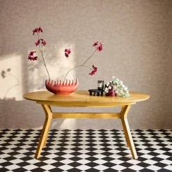 Langwerpige uitschuifbare eettafel, 160-200cm 6-8 personen MDF en eikenfineer