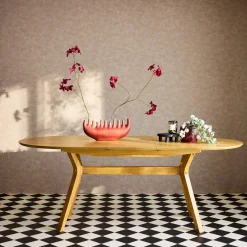 Langwerpige uitschuifbare eettafel, 160-200cm 6-8 personen MDF en eikenfineer