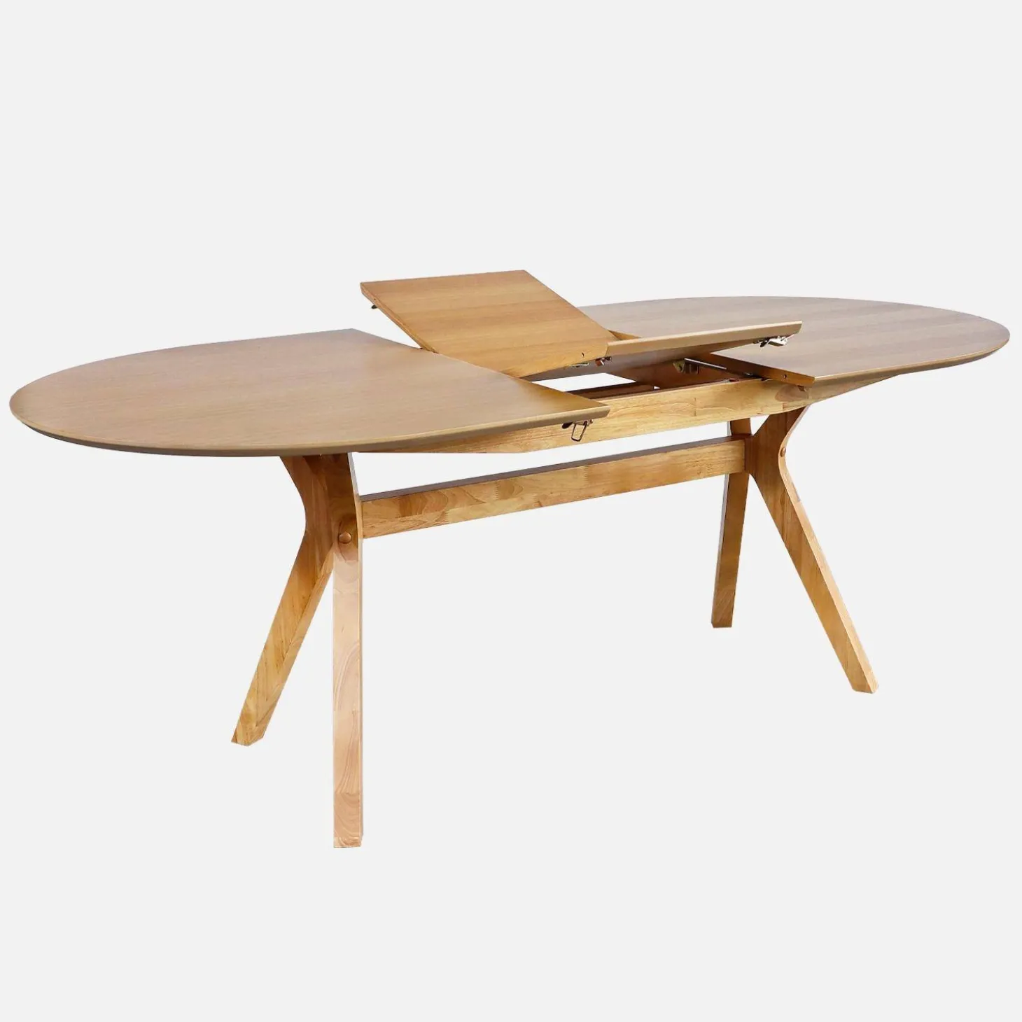 Langwerpige uitschuifbare eettafel, 160-200cm 6-8 personen MDF en eikenfineer