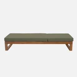 Ligbank in eucalyptus hout, multiposities (set van 2)