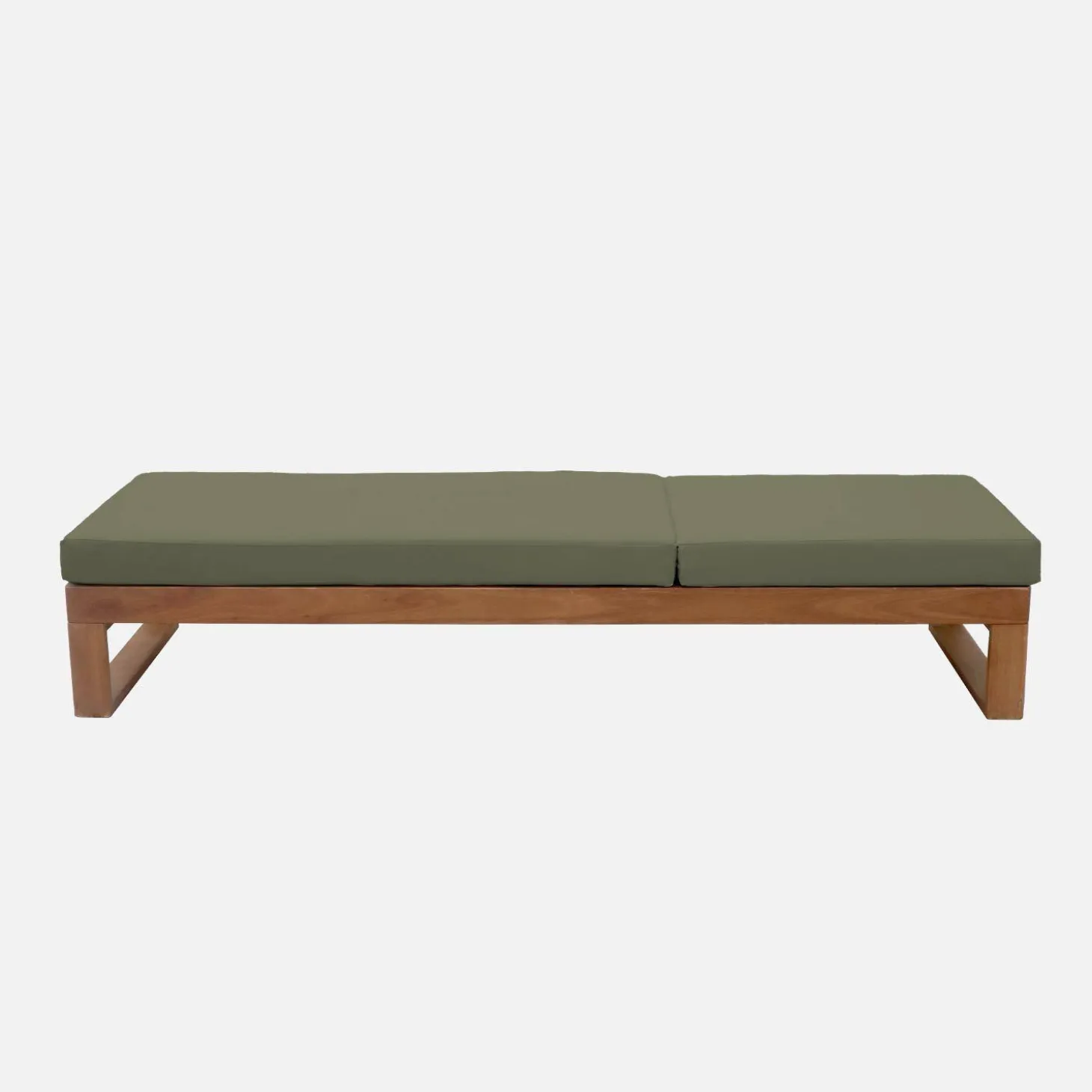 Ligbank in eucalyptus hout, multiposities (set van 2)
