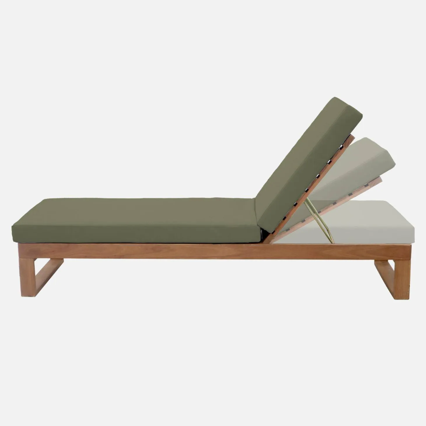 Ligbank in eucalyptus hout, multiposities (set van 2)