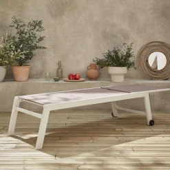 Ligbed van aluminium en textileen