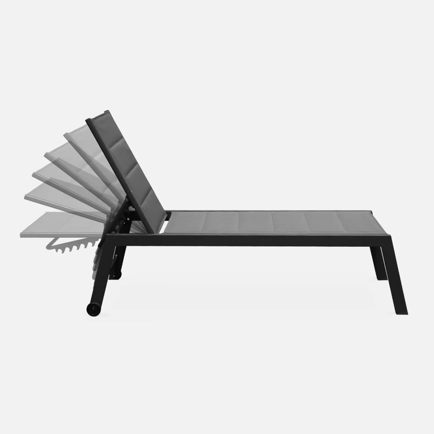 Ligbed van aluminium en textileen