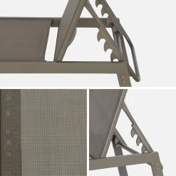 Ligstoelen met meerdere posities textileen en metaal (set van 2)