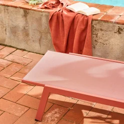 Ligstoelen met meerdere posities textileen en metaal (set van 2)