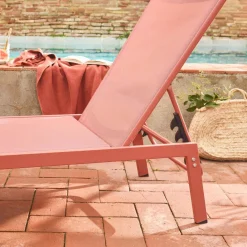 Ligstoelen met meerdere posities textileen en metaal (set van 2)