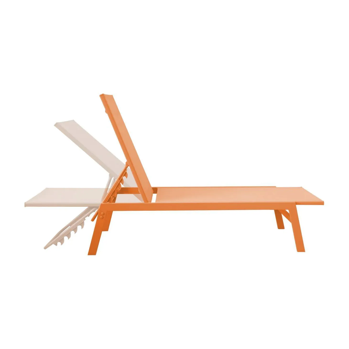 Ligstoelen met meerdere posities textileen en metaal (set van 2)