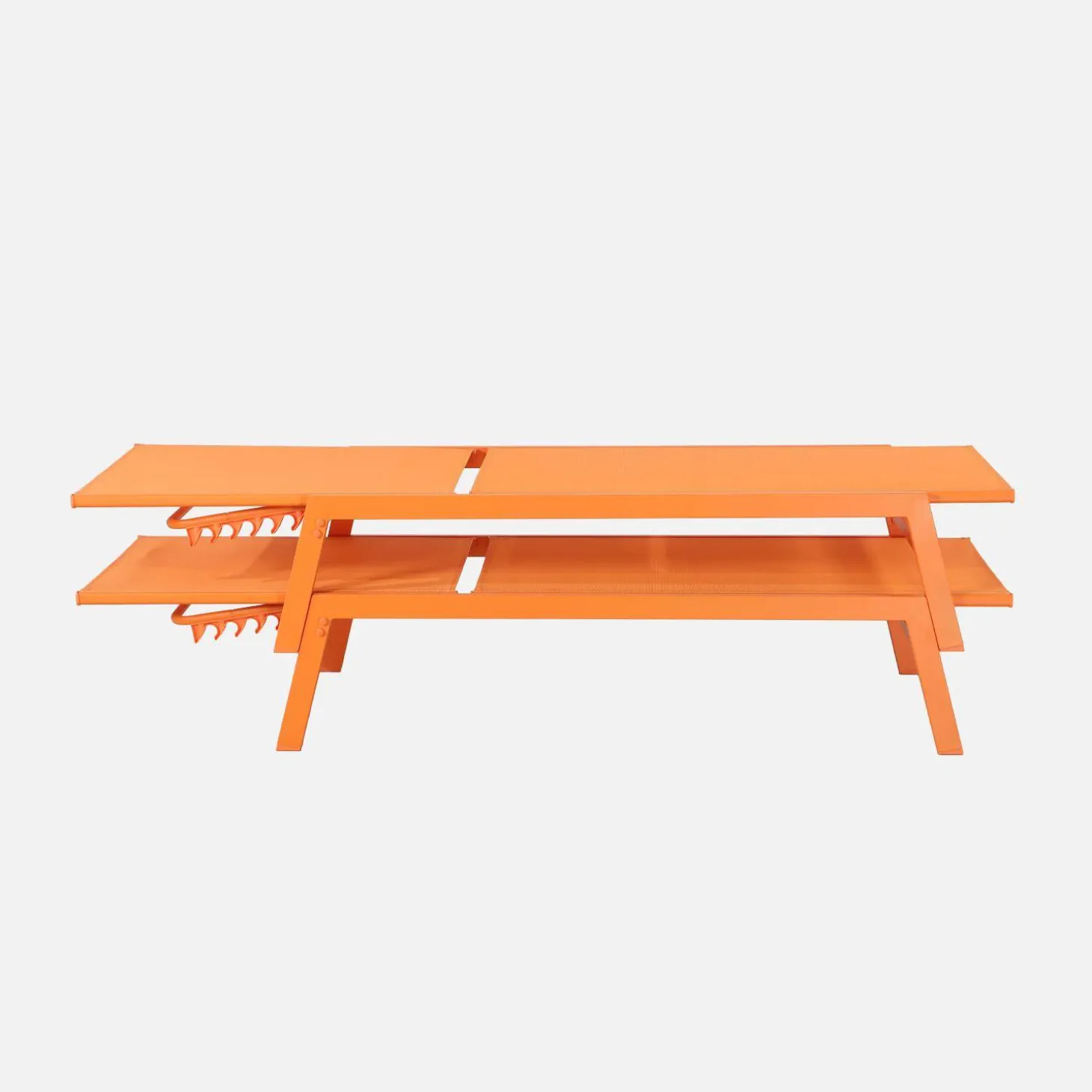Ligstoelen met meerdere posities textileen en metaal (set van 2)