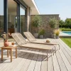 Ligstoelen met meerdere posities van staal en koord (set van 2)