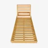 Ligstoelen met meerdere standen en wieltjes acaciahout (set van 2)