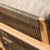 Ligstoel van hout met touw (set van 2)