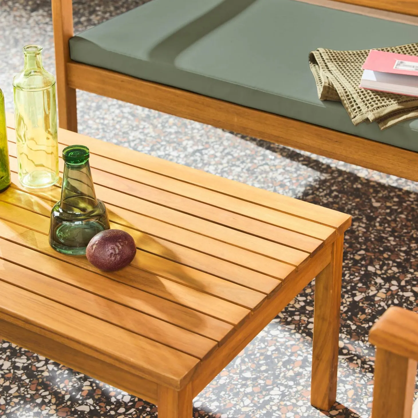 Loungeset acaciahout voor 4 personen