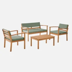 Loungeset acaciahout voor 4 personen