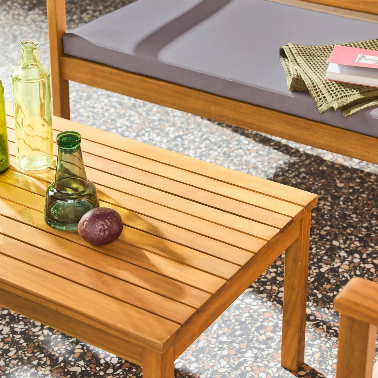 Loungeset acaciahout voor 4 personen