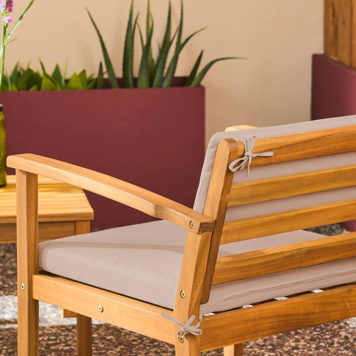 Loungeset acaciahout voor 4 personen
