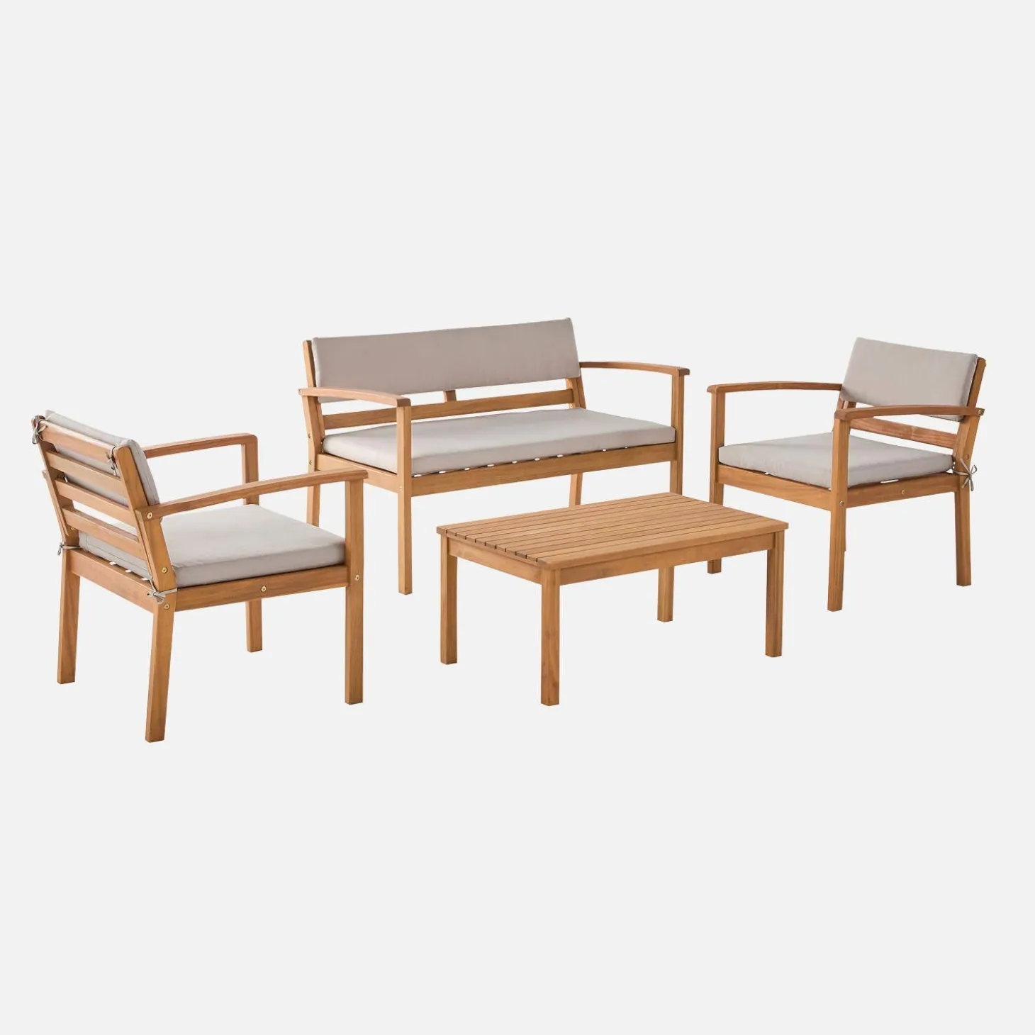 Loungeset acaciahout voor 4 personen