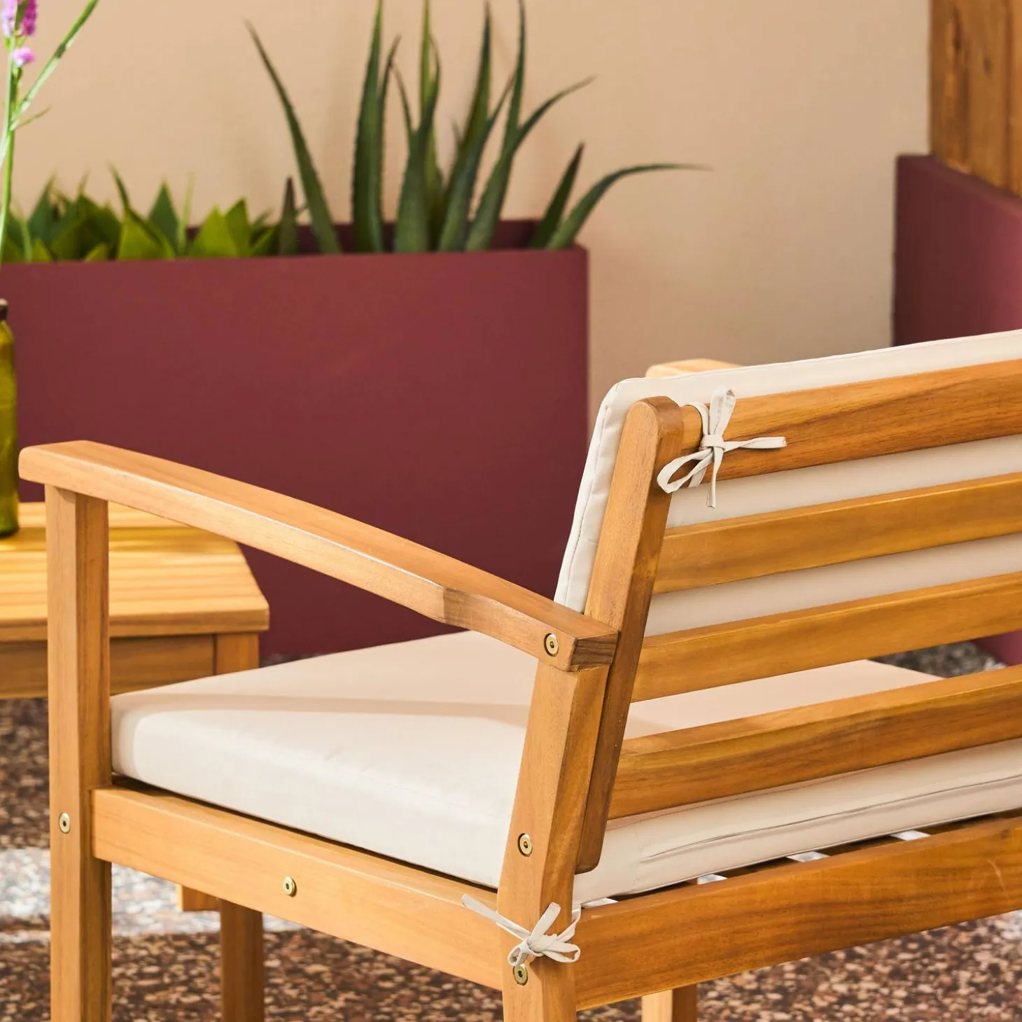 Loungeset acaciahout voor 4 personen