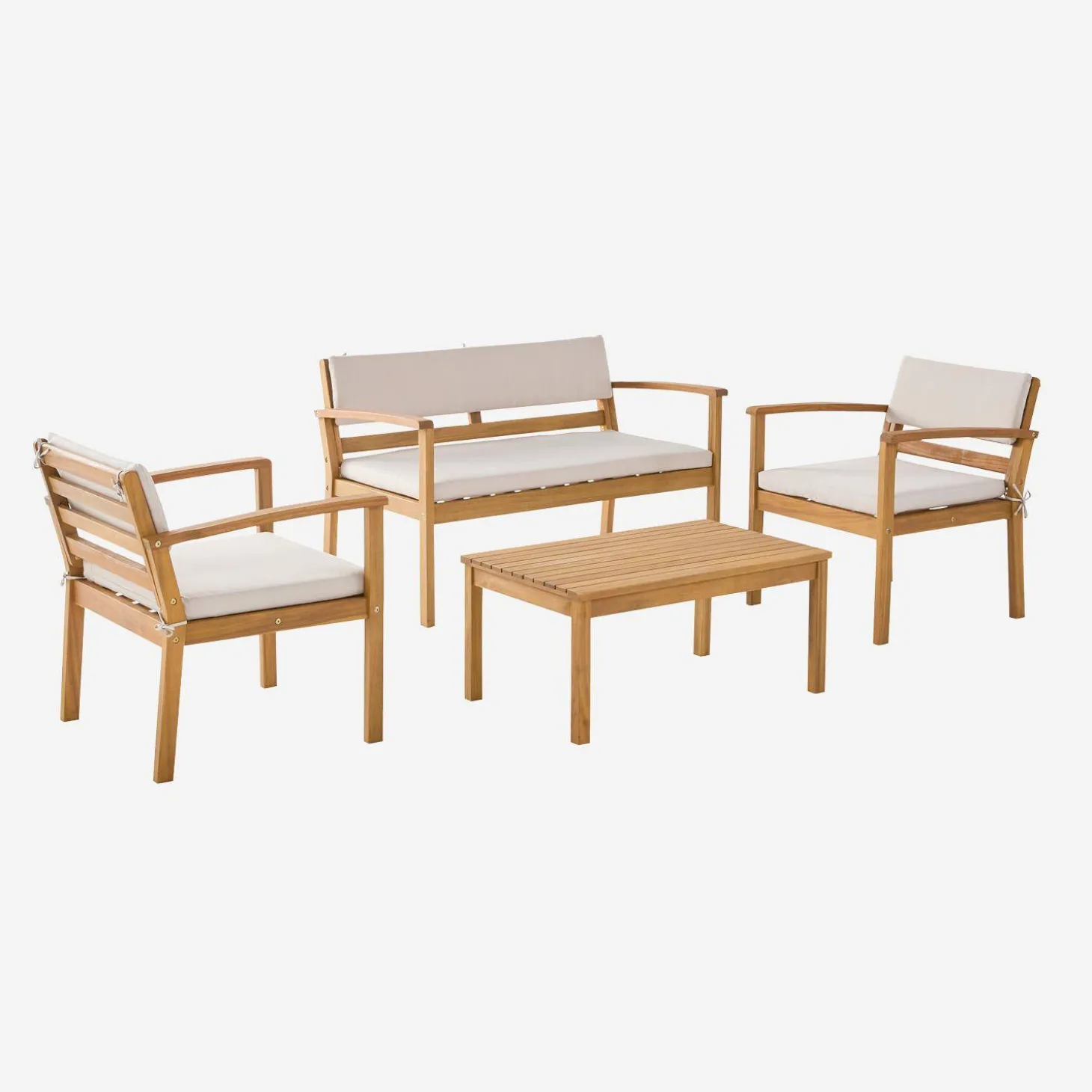 Loungeset acaciahout voor 4 personen