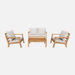 Loungeset met 4 zitplaatsen acaciahout