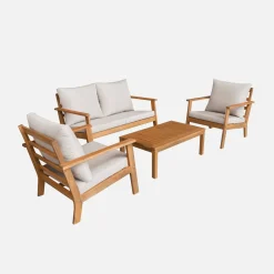 Loungeset met 4 zitplaatsen acaciahout