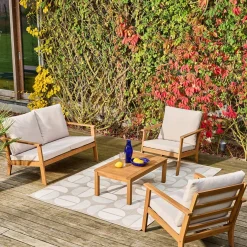 Loungeset met 4 zitplaatsen acaciahout