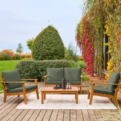 Loungeset met 4 zitplaatsen acaciahout