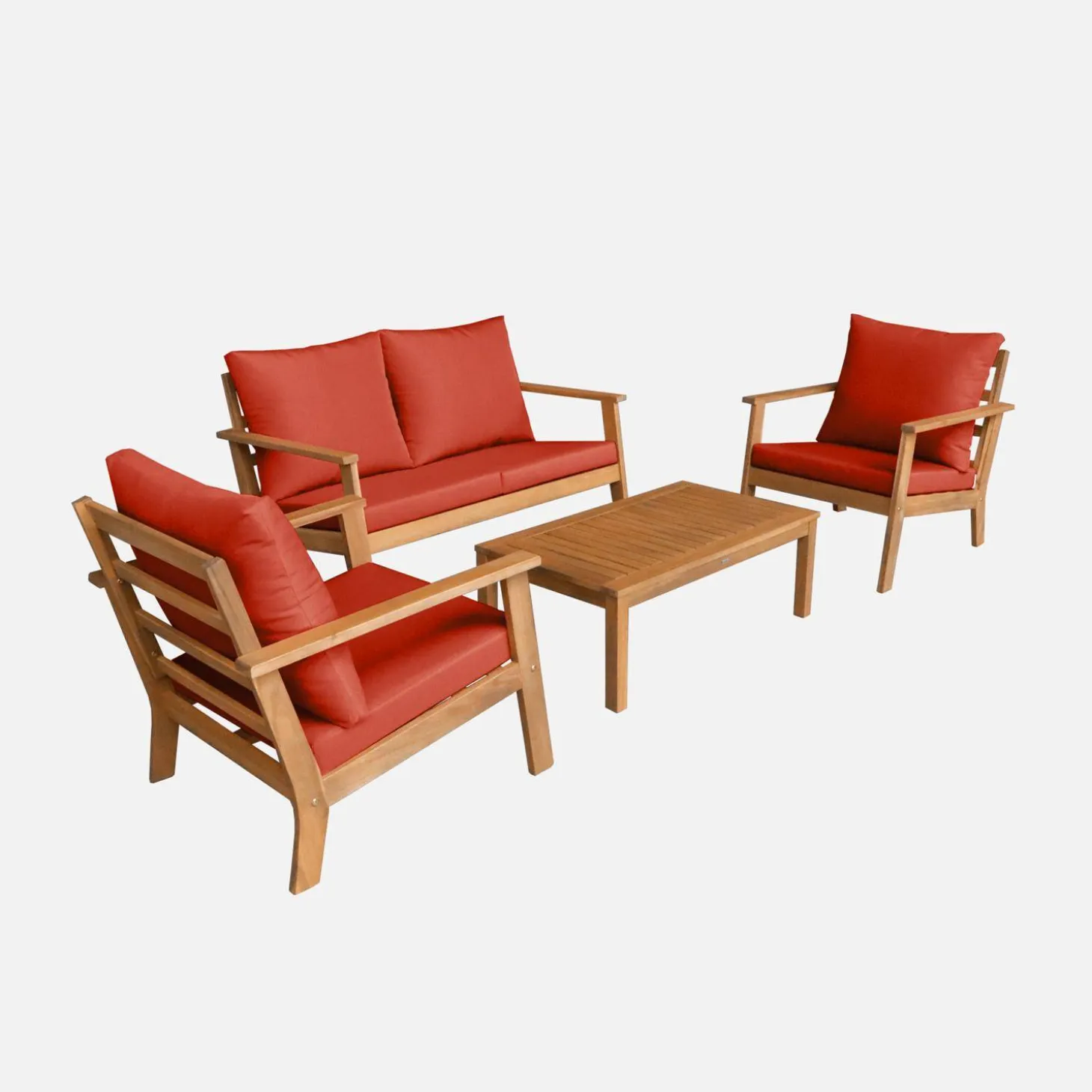 Loungeset met 4 zitplaatsen acaciahout
